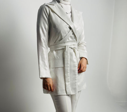 White metallic blazer