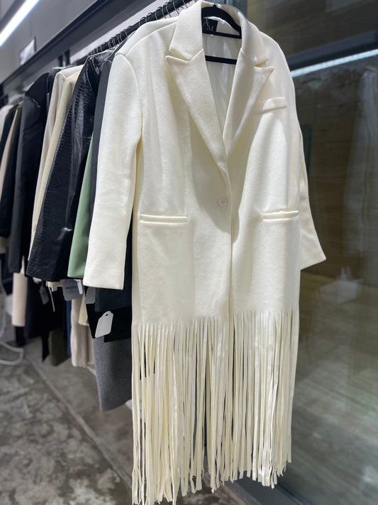 Woolen fringed coat