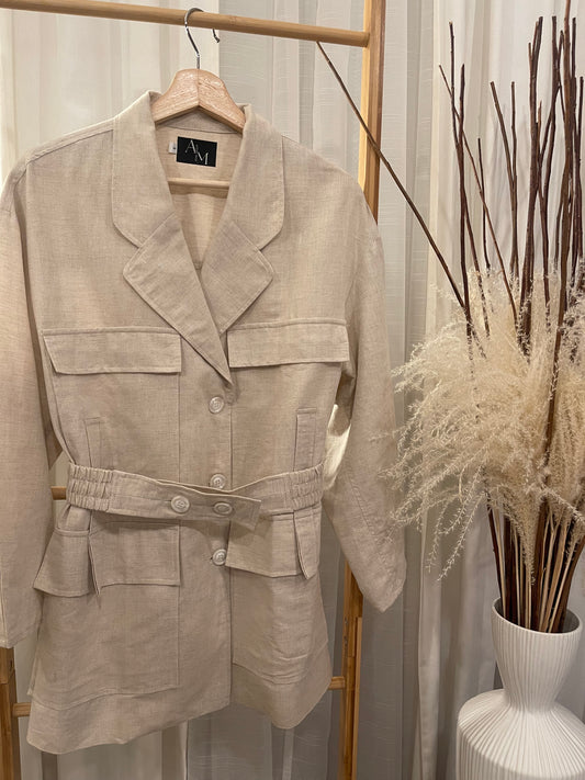 Linen belted jacket